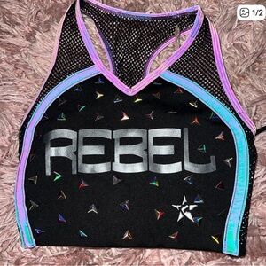 Rebel Black and Silver Kids Tank Top
